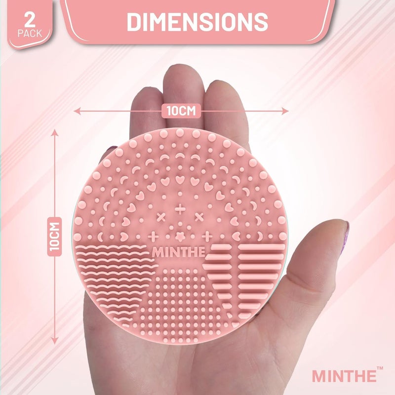MINTHE ™ Makeup Brush Cleaner Mat | 2 Pack | Silicone Make up Cleaning Pad - Image 5